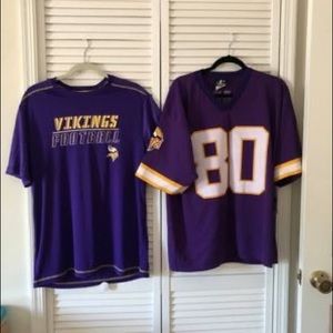 2  large NFL Minnesota Vikings shirt & jersey, brand new